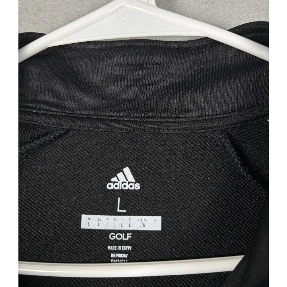 Adidas Golf 1/4 Zip Pullover 3-Stripe Performance Fleece Large Black